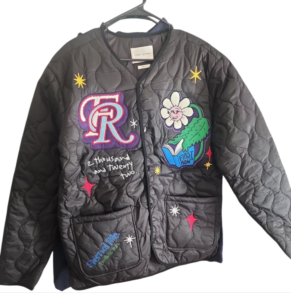 Men’s First Row Jacket, Puffer, Black, Size Large